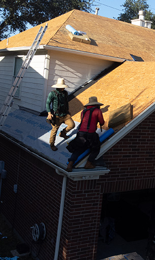 Roofing work in progress